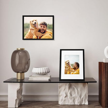 9x12 Picture Frame with Plexiglass, Display Pictures 9x12 Without Mat for Tabletop Display and Wall Mounting, Set of 6，Black
