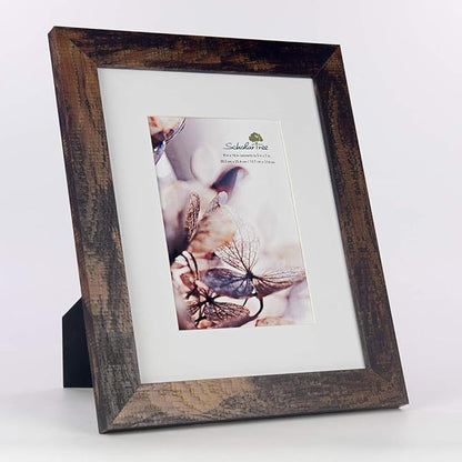 brown 8x10 Picture Frame with Mat,Display 8x10 without Mat or 5x7 with Mat