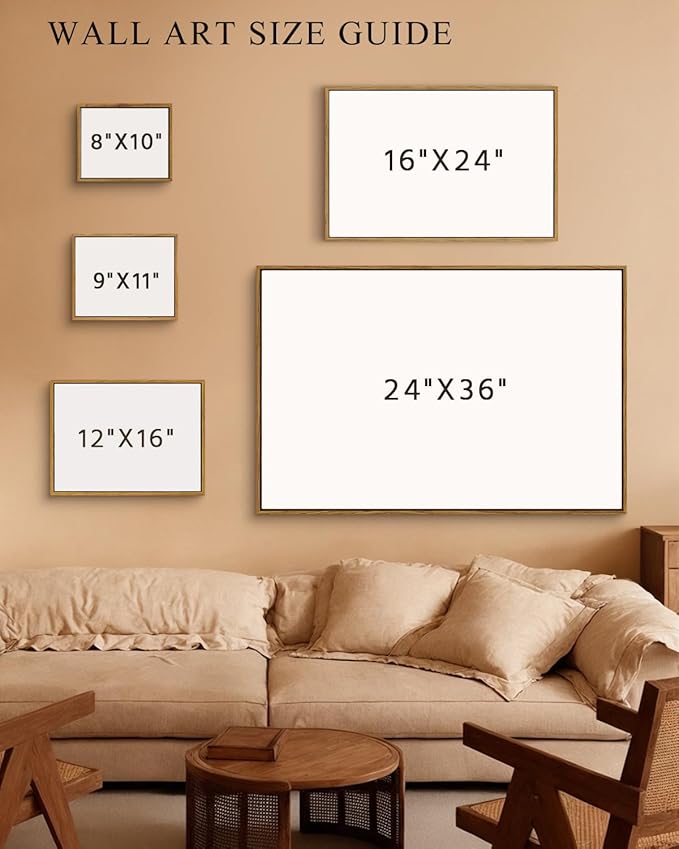 InSimSea Framed Canvas Prints Art Vintage Decor, Countryside Lakeside Landscape Paintings, Large Prints, Retro Hanging Wall Decorations for Bathroom Bedroom Living Room, 24"x36"