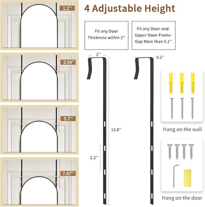 Door Mirror, Over The Door Arched Full Length Mirror, 48"x14" Hanging Mirrors for Bedroom, Living Room, Entryway, Dorm, Black
