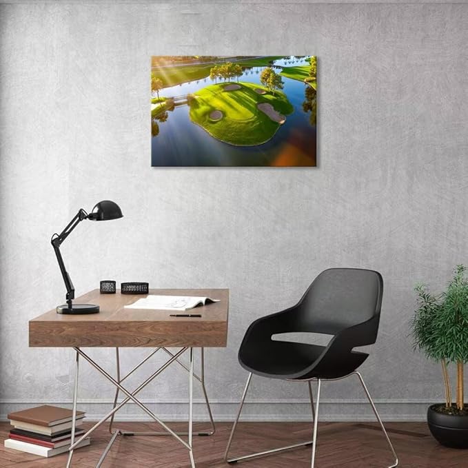 Island Golg Hole in Arizona Wall Art for Living Room Bedroom Bathroom Home Decoraitons Golf Course Picture Poster Framed Artwork Canvas Prints Ready to Hang(18''H x 24''W)