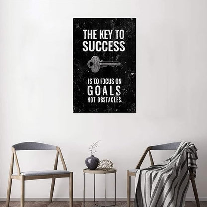 Yatsen Bridge Abstract Creative Inspiring Wall Art for Office Home Wall Decor HD Print Success Key Positive Sayings Gift Choice for Men and Women Dinning Room Kitchen Decor Ready to Hang-24x36 inches
