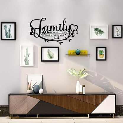 BFORXRO Family Signs for Home Decor Wall Black Metal Family Wall Decor for Living Room Kitchen Bedroom