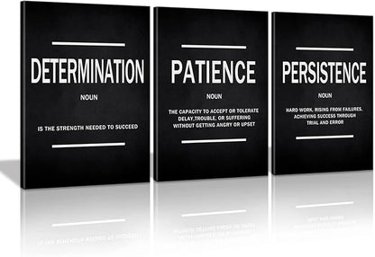 KAWAHONE Inspiration Quotes Wall Art, Motivational Determination Patience Persistence Poster Positive Affirmations Wall Picture for Home Office Bedroom Dorm Gift for Business Leadership Entrepreneur