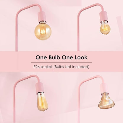 BoostArea Floor Lamp, Modern Cute Pink Floor Lamp, 63Inch Metal Standing Lamp, E26 Socket, On/Off Footswitch, ETL Listed, Tall Thin Skinny Cool Floor Lamp for Living Room, Bedroom Decor, Minimalist