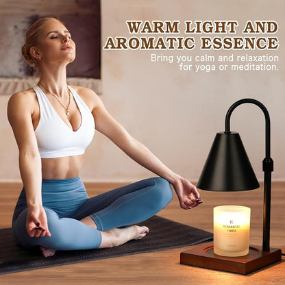 Modern Candle Warmer Lamp with Timer, Dimmable Candle Lamp Warmer, Mothers Day Birthday Gifts for Women Men, Black Candle Warmer, Adjustable Candle Light Warmer, Cozy Living Room Bedroom Home Decor