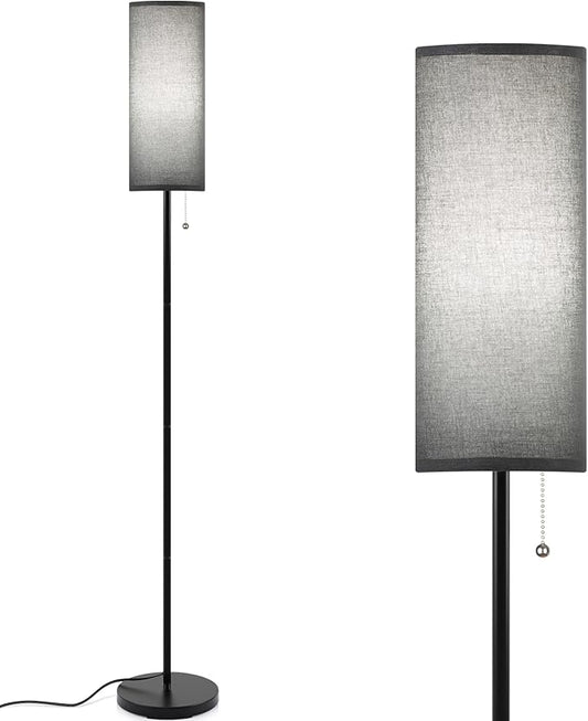 Coucrek Floor Lamp for Living Room, 3 Color Temperature Modern Standing Lamps, Minimalist Floor Lights for Bedroom, Office, Reading,Black