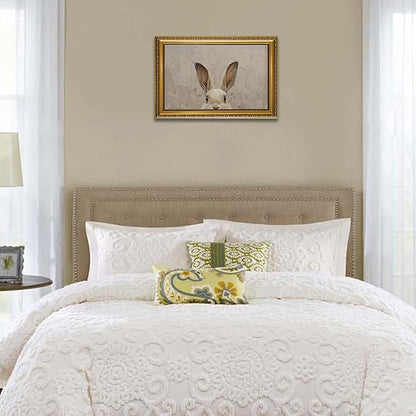 YD&YZY Gold Framed Vintage Wall Art Canvas Easter Bunny Wall Decor Rustic Easter Rabbit Décor Prints Cute Animal Painting Picture Print Artwork for Bedroom Kids Room Bathroom 16x24 inch Framed