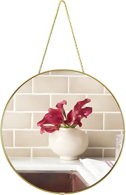 Funerom Gold Bathroom Mirror Round Wall Mirror 12.6 Inches Circle Mirror