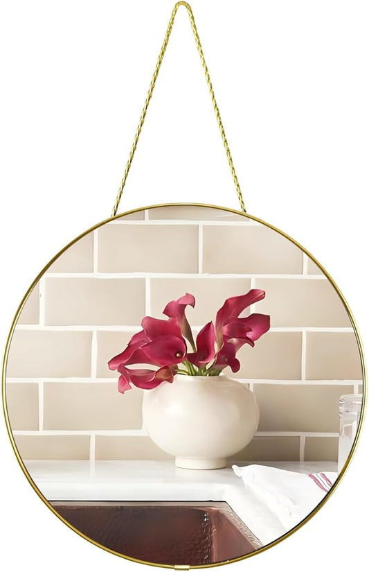 Funerom Gold Bathroom Mirror Round Wall Mirror 12.6 Inches Circle Mirror