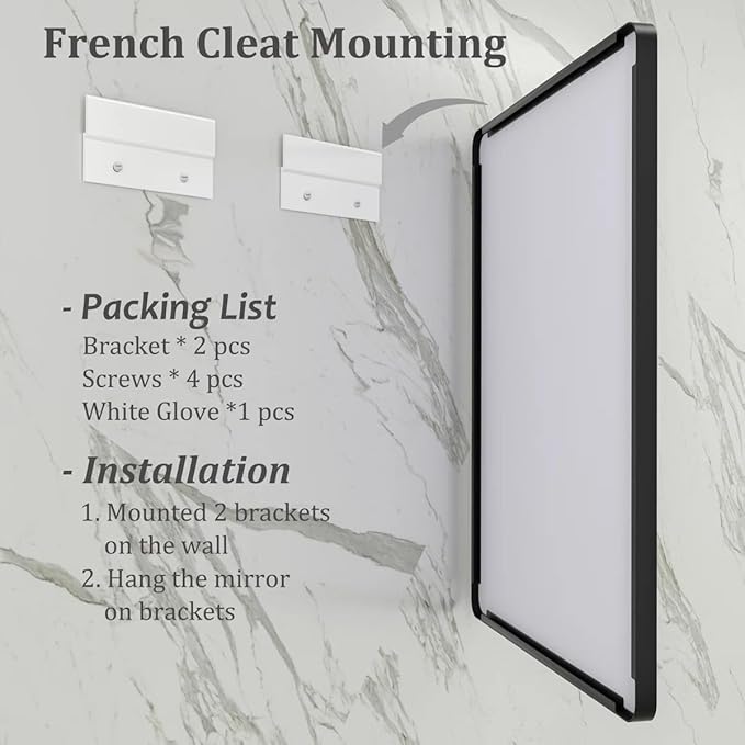 48x40 Inch Black Metal Framed Bathroom Mirror for Wall, Large Rounded Rectangle Mirror, Matte Black Bathroom Vanity Mirror, Anti-Rust, Shatterproof, Hangs Horizontally or Vertically