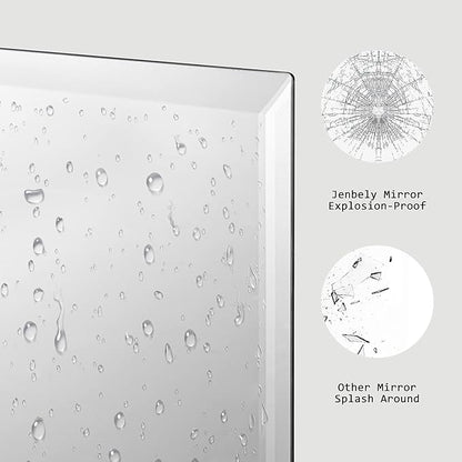 30x36 Inch Rectangle Frameless Mirror, Beveled Bathroom Mirror, Frameless Wall Mirror with 1" Beveled Edge for Bathroom Vanity, Entryway, Living Room
