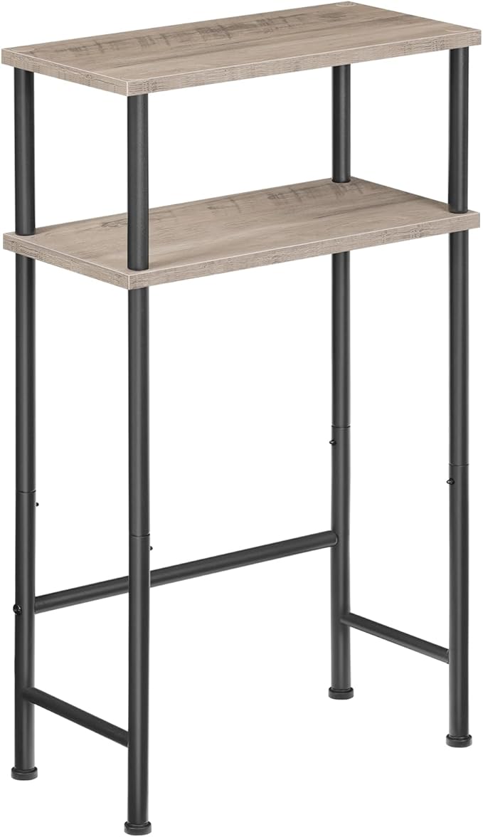 HOOBRO Narrow Console Table for Small Space, 15.7" Entryway Table with Storage, 2 Tier Sofa Table with 2 Shelves, Skinny Console Table for Entryway, Hallway, Living Room, Greige and Black BG40XG01