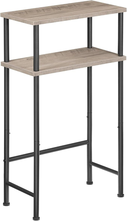 HOOBRO Narrow Console Table for Small Space, 15.7" Entryway Table with Storage, 2 Tier Sofa Table with 2 Shelves, Skinny Console Table for Entryway, Hallway, Living Room, Greige and Black BG40XG01