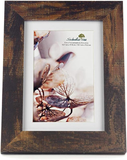 brown 5x7 Picture Frame set of 3,Display 5x7 without Mat or 4x6 with Mat
