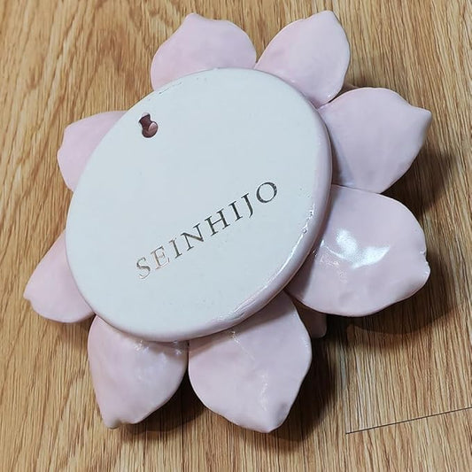 SEINHIJO Ceramic Flower Wall Decor 3D Wall Art Sculpture Modern Art Gift for Bedroom Living Room Home Office Pink 7.1 Inch