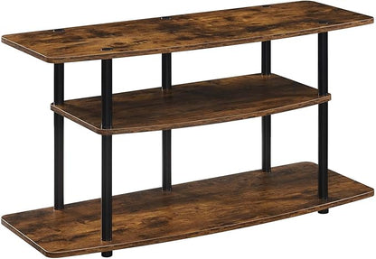 Convenience Concepts Designs2Go No Tools 3-Tier Wide TV Stand 42" - Entertainment Center for TVs up to 46 Inches, Modern TV Mount with Shelves for Living Room, Barnwood/Black