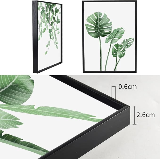 MPLONG 3 Piece Green Plants Poster Canvas Frame Wall Art Suitable for Room Decor Aesthetic Living Room Bedroom Bathroom Office and Other Wall Decor, Size: 16" x 24" X 3 Pieces