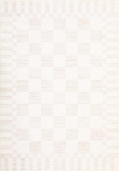 GarveeHome Beige Checkered Rug,Washable 3x5 Rug Non Slip for Entryway,Modern Soft Low-Pile,Neutral Farmhouse Geometric Checkerboard Rug,Small Area Rugs for Bedroom Kitchen Dining Room
