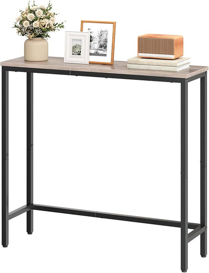HOOBRO 2 Pack Narrow Console Table, 29.5" Small Entryway Table, Thin Long Sofa Side Display Table, for Hallway, Bedroom, Living Room, Foyer, Greige and Black BG75XGP201