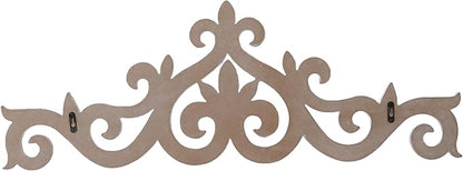 SOFE White Distressed Scroll Over The Door Decor 36 × 13 Inches, Wooden Wall Sculpture, 3D Farmhouse Decor Wall, Large Hanging Artwork for Home, Bathroom, Kitchen, Office