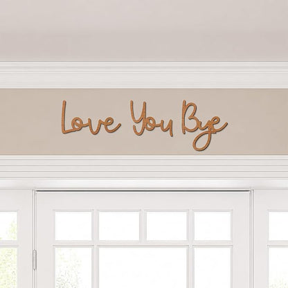 Dripykiaa Love You Bye Wood Sign Home Decor Boho Decor 21.6” Wood Grain Wall Decor Express Love and Warm for Your Family Lovers Wall Art Gift Hallway Entryway Door for Home - Brown