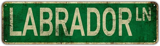 Vintage Signs Labrador Ln Sign Street Sign Retro Metal Sign for Home Bar Coffee Garden Indoor Ourdoor Decor,Aluminium 4x16 Inch