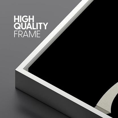 SIGNLEADER Framed Canvas Print Wall Art Set Duotone Minimal Ink Blot Geometric Landscape Abstract Shapes Illustrations Modern Art Boho Decorative for Living Room, Bedroom, Office - 16"x24"x3 WHITE