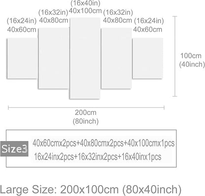 LUDUHU Love Sanctuary Canvas Print Wall Art - 5 Pieces Sweet Home Sign Wall Art,white Home Sweet Heart Painting,modern Family Wall Decor (F,Oversize 80x40inch)