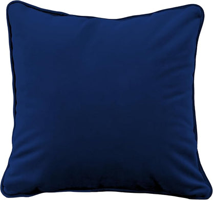 FDP 15" x 15" Velvet and Vinyl Square Pillow Set with Piping Decorative Throw Pillow for Home Dcor in Living Room, Bedroom or Lounge (2-Pack) - Eclipse, 15161-348