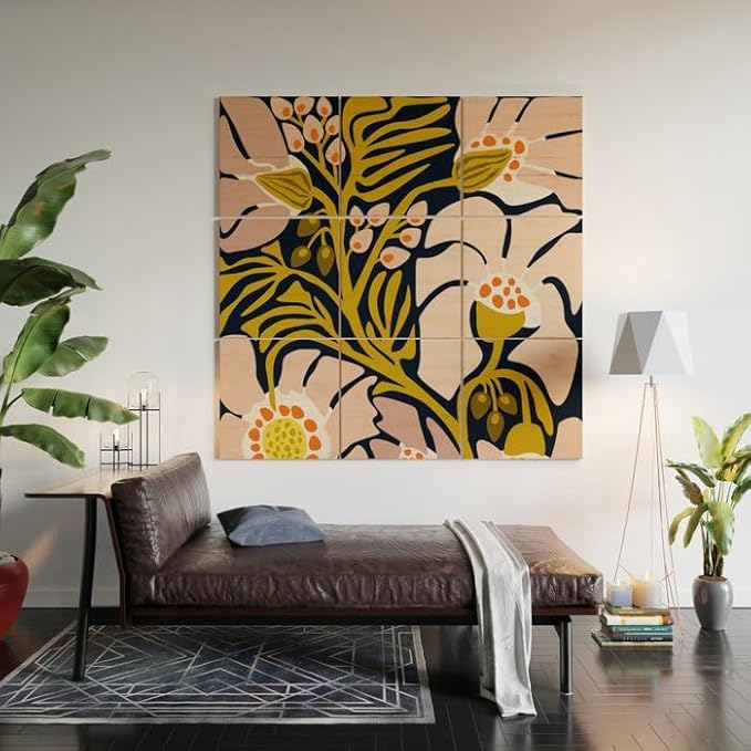 Society6 These Flowers Always Fit - Floral Illustration by Annick-Wood Wall Art (5' x 5')