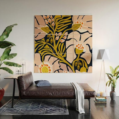 Society6 These Flowers Always Fit - Floral Illustration by Annick-Wood Wall Art (5' x 5')