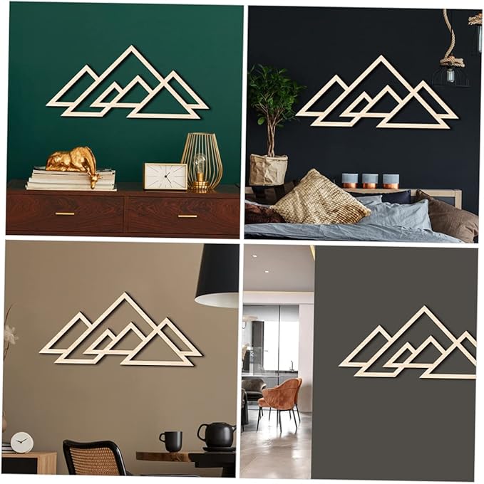 Cabilock Wooden Mountain Wall Art Decor Creative Wooden Wall Panel for Home Office and Living Room Unique Housewarming Abstract Nature-inspired Decoration