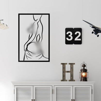 ESTART 3 Pieces Modern Minimalist Metal Wall Decor Abstract Line Art Wall Decor Woman Body Shape Art Home Hanging Sculptures Decor for Living Room Bedroom Bathroom Kitchen