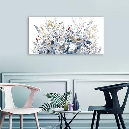 Yearainn Watercolor Botanical Floral Canvas Art, 48"L x 24"W, for Living Room, Bedroom, Office, Wall Decor