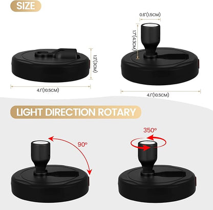 HAMVIDNE LED Spotlights, Rechargeable Battery Picture Lights, Uplighting Indoor, Spot Light with Remote, Plant & Wall Art Display Dartboard Closet Spotlight-Black