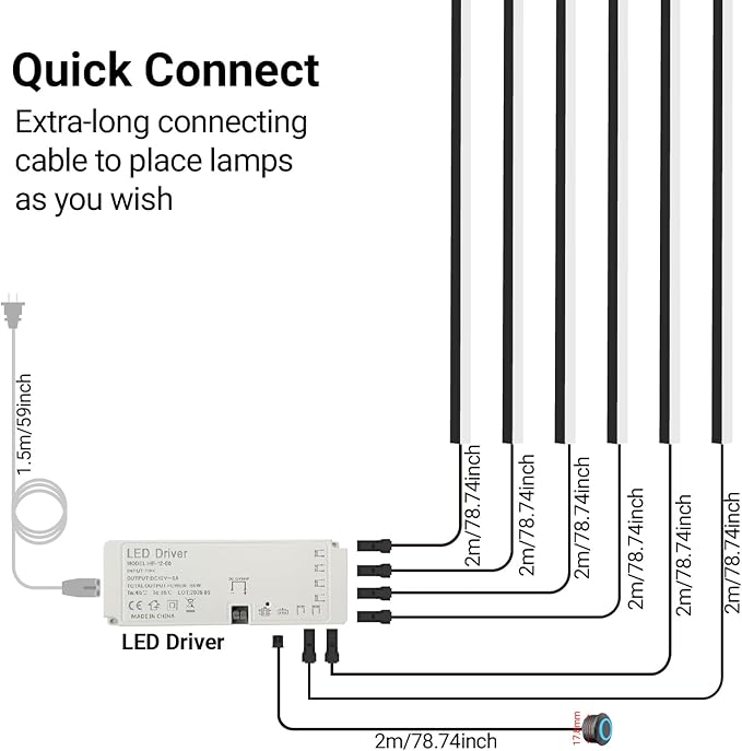 HAMRVL Black Wall Panel Lights, 6PCS 16-Inch 3000K Warm White Wall LED Lights Strip with Touch Switch, Self-Adhesive Dimmable Slat Wall Lights for Wood Slat, Bedroom Fluted Panel, Kitchen Cabinet