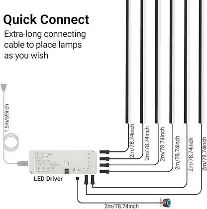 HAMRVL Black Wall Panel Lights, 6PCS 16-Inch 3000K Warm White Wall LED Lights Strip with Touch Switch, Self-Adhesive Dimmable Slat Wall Lights for Wood Slat, Bedroom Fluted Panel, Kitchen Cabinet