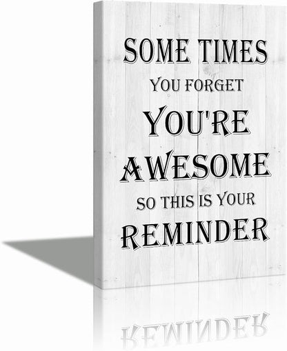 Motivational Wall Decor Print You Are Awesome Motivational Wall Decor Inspirational Canvas Wall Art for Livingroom Wooden Framed Inspirational Poster for Office, Dormitory, Meeting Room