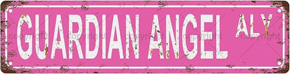 GUARDIAN ANGEL ALY GIRLS WOMEN Metal Tin Street Sign Bar Cafe Garage Cave Home Room Wall Bathroom Farmhouse Garden Porch Patio Decor, 16 x 4 Inch