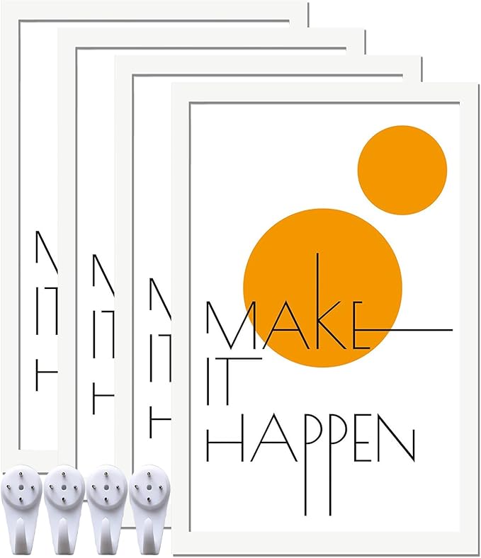 14x22 Picture Frame Set of 4, White 14 x 22 Frame High Transparent Wall Gallery Poster Canvas Photo Frames for 14 by 22 inches