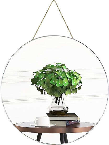 Funerom Round Wall Mirror 15.4 Inches Circle Mirror Bathroom Mirrors for Over Sink Sliver