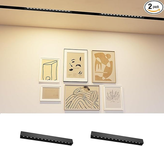 2 Pack Grille Spotlight Magnetic Track Head, 24V 15W Dimmable LED Lamp for Track Lighting with APP & Remote Control, Adjustable Brightness & CCT 3000K-6000K, LED Ceiling Lighting