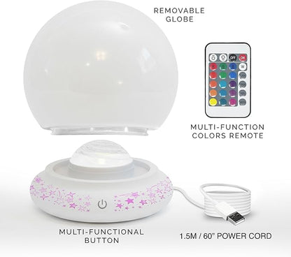 Orblux Calming Autism Sensory Light, Aurora Light Projector | 2-in-1 Globe Cover for Contained Sensory Effect or Open for Northern Lights Effect | Kids Night Projector | Calming, 15 Colors & Remote