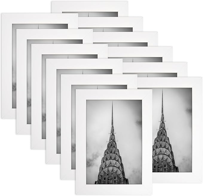 4x6 Picture Frames White Set of 12 for Wall Gallery Collage Photo Frames or Tabletop Display