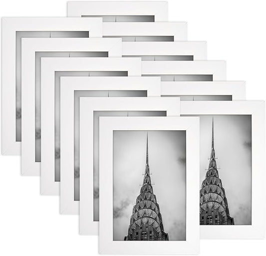 4x6 Picture Frames White Set of 12 for Wall Gallery Collage Photo Frames or Tabletop Display