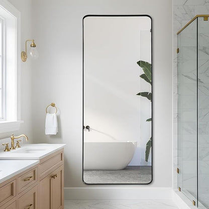 Anpark Rectangle Mirror Full Length 30" x 71" Large Floor Mirror Black Shadow Box Frame Wall Mounted for Home Decor Hanging Leaning Wall Full Body Dressing for Closet Bedroom