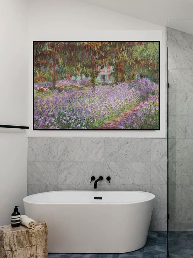Irises in Monet's Garden, 1900 by Claude Monet - Large Canvas Art Wall Decor Painting Print Framed -24" x 36"