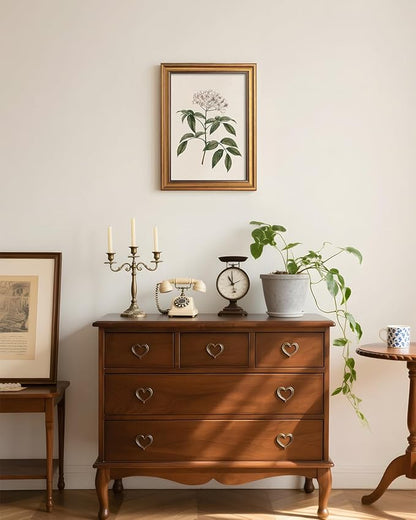 VIYYIEA Vintage Botanical Wall Art Decor for Dining Living Room Hallway, Aesthetic Classic Floral Elderberry Herb Pictures,12x16inch,Gold Framed Canvas Prints Paintings