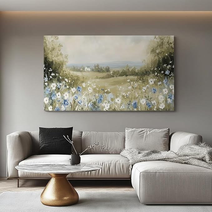 Iallbin Abstract Canvas Wall Art, Large Wall Art for Living Room, for Wall Modern Paintings Wall Decor Living Room (Abstract, Beige, 48L x 24W)